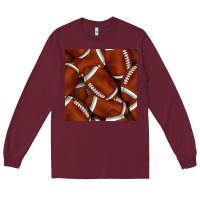 Burgundy american football seamless pattern Long Sleeve Tee - BundleAndBundleShop
