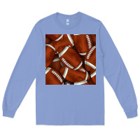 Colony Blue american football seamless pattern Long Sleeve Tee - BundleAndBundleShop