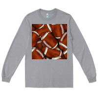 Heather Grey american football seamless pattern Long Sleeve Tee - BundleAndBundleShop