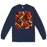 Navy american football seamless pattern Long Sleeve Tee - BundleAndBundleShop
