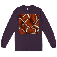 Plum american football seamless pattern Long Sleeve Tee - BundleAndBundleShop