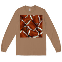 Toasted Coconut american football seamless pattern Long Sleeve Tee - BundleAndBundleShop