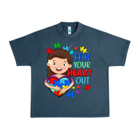 Midnight Navy Stim your heart out Urban Heavy Tee - FaDigitalArtStudio