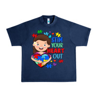 Navy Stim your heart out Urban Heavy Tee - FaDigitalArtStudio