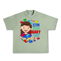 Oil Green Stim your heart out Urban Heavy Tee - FaDigitalArtStudio