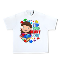 White Stim your heart out Urban Heavy Tee - FaDigitalArtStudio