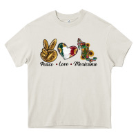 Cream Peace Love Mexicana Heavy Core Tee - RanaPortraitStore