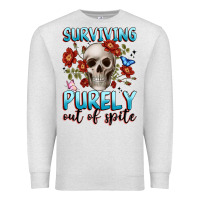 Oatmeal Heather surviving purely out of spite Premium Sweatshirt - JahusDesignShop