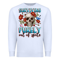 White surviving purely out of spite Premium Sweatshirt - JahusDesignShop