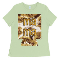 Matcha Mama with leopard and cowhide regular can cooler Ladies Tee - HowdyJamesFarm