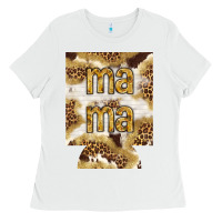 White Mama with leopard and cowhide regular can cooler Ladies Tee - HowdyJamesFarm