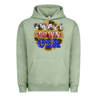 Pigment Oil Green small town usa Urban Hoodie - JahusDesignShop
