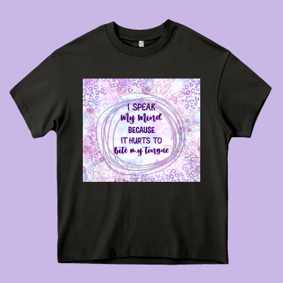 It Hurts To Bite My Tongue Heavy Core Tee Designed By Tumblerdesignbyshophia