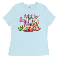 Baby Blue My first Easter Day Ladies Tee - CowGirlArtShop