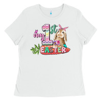 White My first Easter Day Ladies Tee - CowGirlArtShop