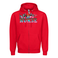Red nurse with race and  equipment Zipper Hoodie - AdoDesignShop