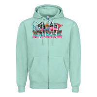 Seafoam nurse with race and  equipment Zipper Hoodie - AdoDesignShop