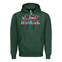 Sports Green nurse with race and  equipment Zipper Hoodie - AdoDesignShop