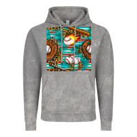 Cloud Rock baseball glove and bat with serape seamless pattern Vintage Hoodie - BundleAndBundleShop