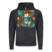 Vintage Black baseball glove and bat with serape seamless pattern Vintage Hoodie - BundleAndBundleShop