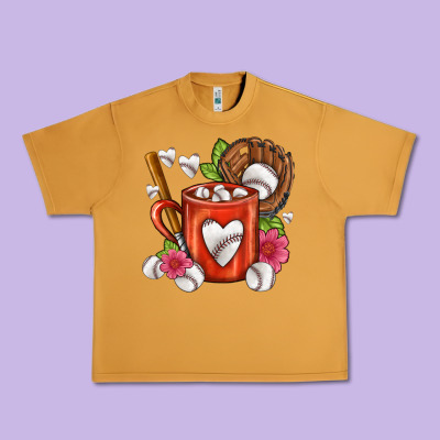 Baseball Coffee Cup Urban Heavy Tee Designed By Fadigitalartstudio