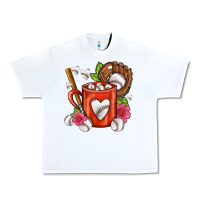 White Baseball Coffee cup Urban Heavy Tee - FaDigitalArtStudio