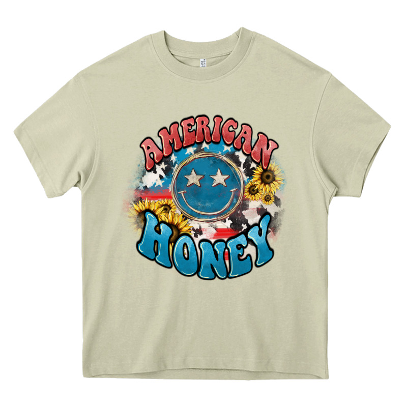American Honey Smiley Heavy Core Tee by HowdyJamesFarm | Teevron