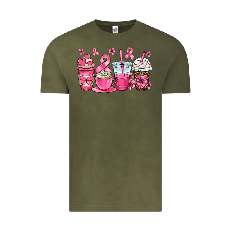 Breast Cancer Coffee Cups Vintage Tee by OliviaCreatesArt | Teevron