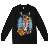 Black Sunflower Donkey Long Sleeve Tee - RanaPortraitStore