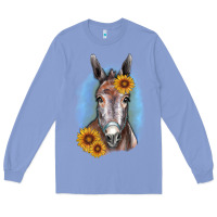 Colony Blue Sunflower Donkey Long Sleeve Tee - RanaPortraitStore