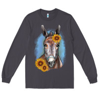 Smoke Sunflower Donkey Long Sleeve Tee - RanaPortraitStore