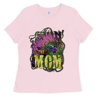 Bubblegum Pink Rockin the mom Mother's Day Ladies Tee - HowdyJamesFarm