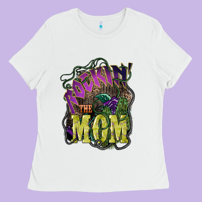 Rockin The Mom Mother's Day Ladies Tee Designed By Howdyjamesfarm
