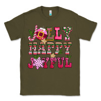 Army Green jolly happy joyful pink christmas Classic Tee - CowGirlArtShop