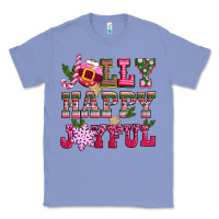 Colony Blue jolly happy joyful pink christmas Classic Tee - CowGirlArtShop
