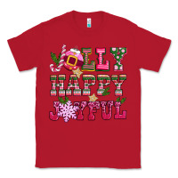 Red jolly happy joyful pink christmas Classic Tee - CowGirlArtShop