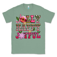 Sage jolly happy joyful pink christmas Classic Tee - CowGirlArtShop