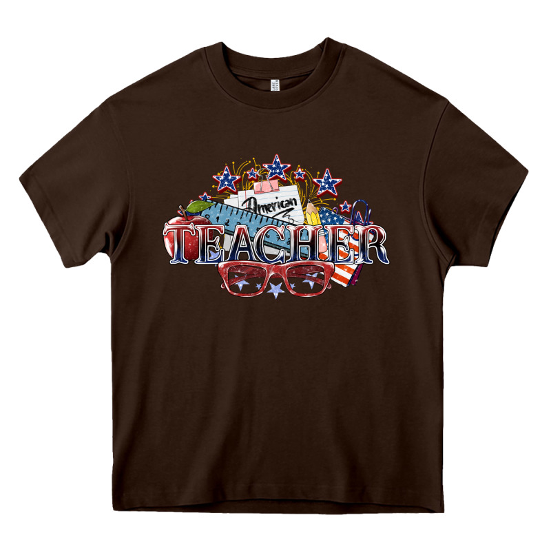 American Teacher 4th Of July Heavy Core Tee by HowdyJamesFarm | Teevron