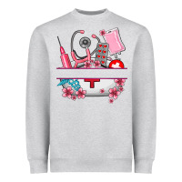 Heather Grey custom name nurse hat and elements Heavyweight Sweatshirt - AdoDesignShop