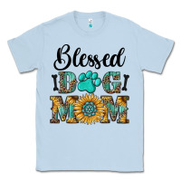 Dusty Blue Blessed dog mom Classic Tee - RanaPortraitStore