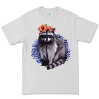 Dove Grey Classy But A Little Thrashy Racoon With Flowers Premium Tee - Jasminsmagicworld
