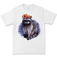 White Classy But A Little Thrashy Racoon With Flowers Premium Tee - Jasminsmagicworld