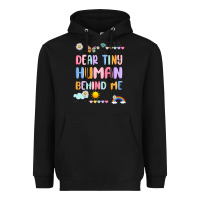 Black dear tiny human behind me Heavyweight Hoodie - JahusDesignShop