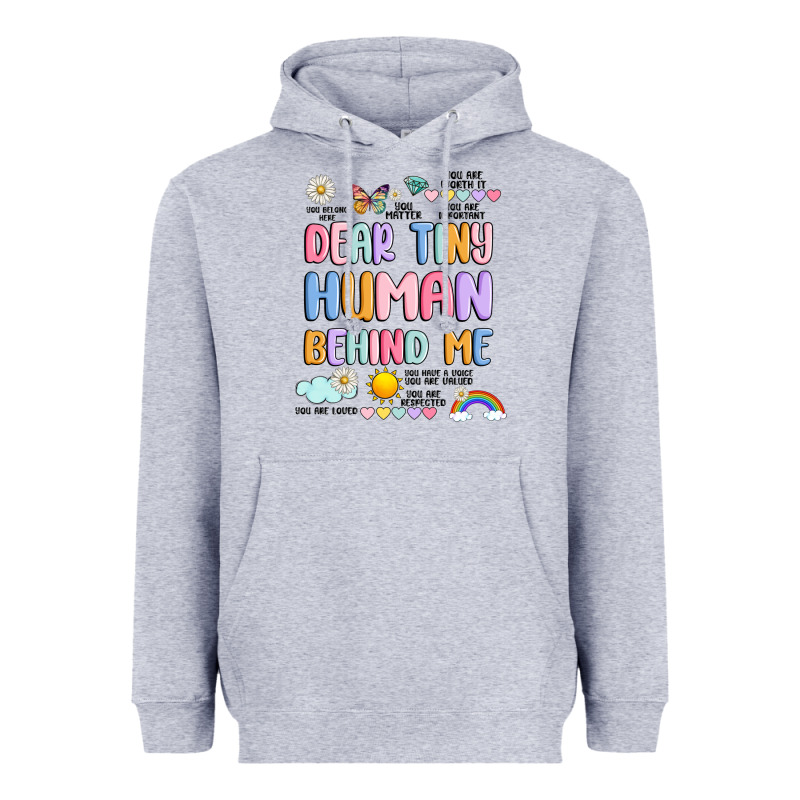 Dear Tiny Human Behind Me Heavyweight Hoodie by JahusDesignShop | Teevron