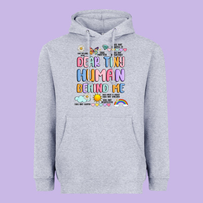 Dear Tiny Human Behind Me Heavyweight Hoodie Designed By Jahusdesignshop