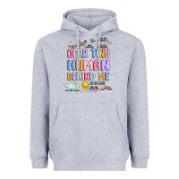 Heather Grey dear tiny human behind me Heavyweight Hoodie - JahusDesignShop