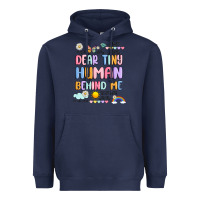 Navy dear tiny human behind me Heavyweight Hoodie - JahusDesignShop