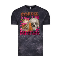 Cloud Black Coffee is my Valentine skull Vintage Tee - FaDigitalArtStudio