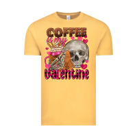 Vintage Mustard Coffee is my Valentine skull Vintage Tee - FaDigitalArtStudio