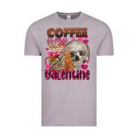 Vintage Zinc Coffee is my Valentine skull Vintage Tee - FaDigitalArtStudio